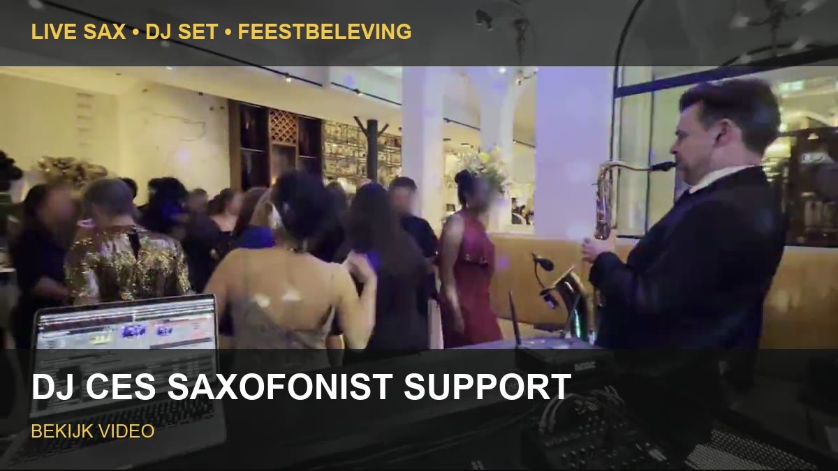 DJ CES stemt zijn DJ-set af met een live saxofonist op de dansvloer